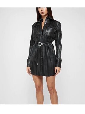 maniere de voir leather dress | Dresses | Maniere De Voir Black Pu Mini Corset With White Stitching Size 6 Mini dresses